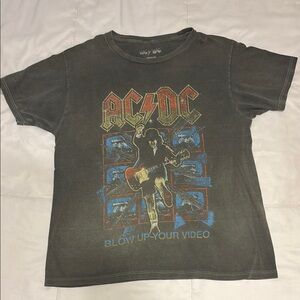 AC/DC Blow Up Your Video Black Short Sleeve Tee Vintage Style. Men's Medium.